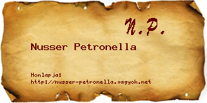 Nusser Petronella névjegykártya